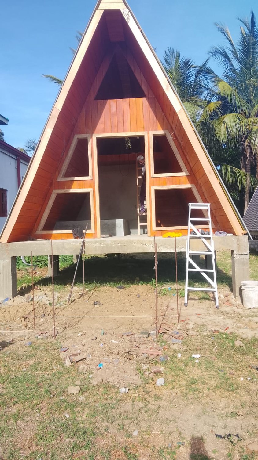 Front elevation of A-frame project