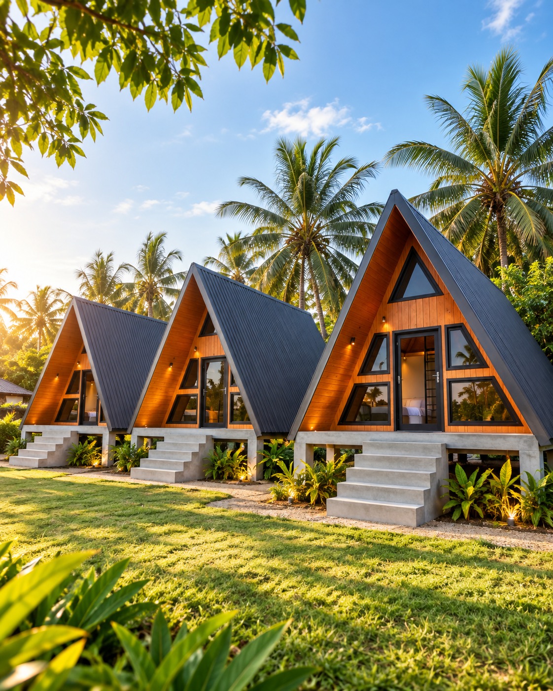 ELEC-TECH A-frame building construction concept