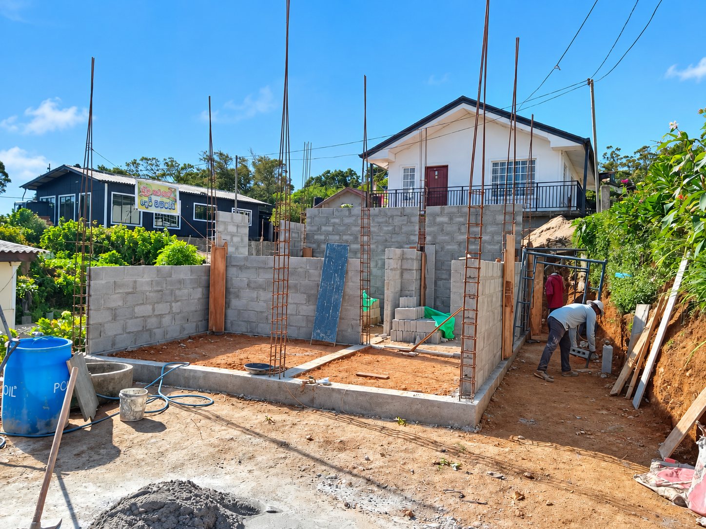 Workers on site at Nuwara Eliya project